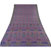 Sanskriti Vintage Sarees Purple Pure Silk Printed Sari 5yd Craft Fabric