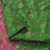 Sanskriti Vintage Sarees Green/Pink 100% Pure Silk Printed Sari 5yd Craft Fabric