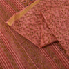 Sanskriti Vintage Sarees Pink Zari Border Pure Silk Print Sari 5yd Craft