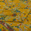 Sanskriti Vintage Sarees Yellow Indian Pure Silk Printed Sari 5yd Craft Fabric