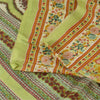 Sanskriti Vintage Sarees Light-Green 100%Pure Silk Printed Sari 5yd Craft Fabric