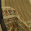 Sanskriti Vintage Sarees Black Indian Pure Silk Printed Sari Floral Craft Fabric