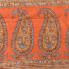 Sanskriti Vintage Sarees Orange Indian Pure Silk Printed Sari 5yd Craft Fabric