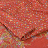 Sanskriti Vintage Sarees Red Zari Border Pure Silk Printed Sari 6yd Craft Fabric