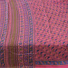 Sanskriti Vintage Sarees Pink/Blue Pure Silk Bird Printed Sari 6yd Craft Fabric