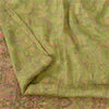 Sanskriti Vintage Sarees Green Indian Pure Silk Printed Sari 5yd Craft Fabric