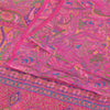 Sanskriti Vintage Sarees Indian Pink Pure Silk Print Sari 6yd Soft Craft Fabric