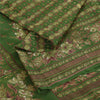 Sanskriti Vintage Sarees Green Indian Pure Silk Printed Sari 6yd Craft Fabric