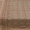 Sanskriti Vintage Sarees Brown 100% Pure Silk Printed Sari 6yd Craft Fabric