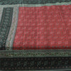 Sanskriti Vintage Sarees Red/Black Bandhani Pure Silk Print Sari Craft Fabric