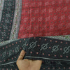 Sanskriti Vintage Sarees Red/Black Bandhani Pure Silk Print Sari Craft Fabric