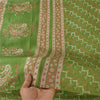 Sanskriti Vintage Sarees Green Indian Pure Silk Printed Sari 6yd Craft Fabric