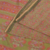 Sanskriti Vintage Sarees Dusty Red Pure Silk Printed Sari 5yd Soft Craft Fabric