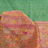 Sanskriti Vintage Sarees Green Indian Pure Silk Printed Sari 6yd Craft Fabric