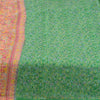 Sanskriti Vintage Sarees Green Indian Pure Silk Printed Sari 6yd Craft Fabric