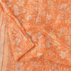 Sanskriti Vintage Sarees Orange Indian Pure Silk Printed Sari 5yd Craft Fabric