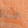 Sanskriti Vintage Sarees Orange Indian Pure Silk Printed Sari 5yd Craft Fabric