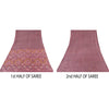 Sanskriti Vintage Sarees Mauve Indian Pure Silk Printed Sari 5yd Craft Fabric