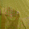 Sanskriti Vintage Sarees Green Pure Silk Floral Printed Sari 5yd Craft Fabric