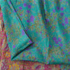 Sanskriti Vintage Sarees Blue/Pink Pure Silk Printed Sari 5yd Soft Craft Fabric