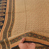 Sanskriti Vintage Sarees Peach 100% Pure Silk Printed Sari 6yd Craft Fabric