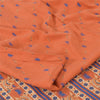 Sanskriti Vintage Sarees Orange/Blue Pure Silk Printed Sari 6yd Craft Fabric