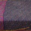 Sanskriti Vintage Sarees Purple Zari Border Pure Silk Printed Sari Craft Fabric