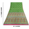 Sanskriti Vintage Sarees Indian Green Pure Silk Printed Sari 5yd Craft Fabric