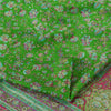 Sanskriti Vintage Sarees Indian Green Pure Silk Printed Sari 5yd Craft Fabric