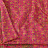 Sanskriti Vintage Sarees Pink Zari Border Pure Silk Print Sari 6yd Craft Fabric