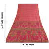 Sanskriti Vintage Sarees Pink Zari Border Pure Silk Print Sari 6yd Craft Fabric