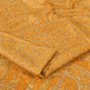 Sanskriti Vintage Sarees Yellow Indian Pure Silk Printed Sari 5yd Craft Fabric