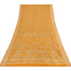 Sanskriti Vintage Sarees Yellow Indian Pure Silk Printed Sari 5yd Craft Fabric