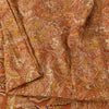 Sanskriti Vintage Sarees Orange 100% Pure Silk Printed Sari 5yd Craft Fabric