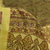 Sanskriti Vintage Sarees Green 100% Pure Silk Printed Sari 6yd Soft Craft Fabric