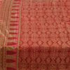 Sanskriti Vintage Sarees Red Indian Pure Silk Printed Sari 5yd Craft Fabric