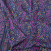 Sanskriti Vintage Sarees Purple 100% Pure Silk Printed Sari 5yd SoftCraft Fabric