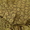 Sanskriti Vintage Sarees Green Animal Printed Pure Silk Sari 5yd Craft Fabric