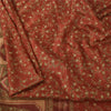 Sanskriti Vintage Sarees Orange Zari Border Pure Silk Printed Sari Craft Fabric