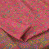 Sanskriti Vintage Sarees Dark Pink 100% Pure Silk Printed Sari 6yd Craft Fabric