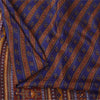 Sanskriti Vintage Sarees Blue/Orange Pure Silk Printed Sari 5yd Craft Fabric