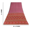 Sanskriti Vintage Sarees Pink Indian 100%Pure Silk Printed Sari 6yd Craft Fabric