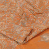 Sanskriti Vintage Sarees Saffron Indian Pure Silk Printed Sari 6yd Craft Fabric