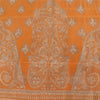 Sanskriti Vintage Sarees Saffron Indian Pure Silk Printed Sari 6yd Craft Fabric