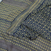 Sanskriti Vintage Sarees Indian Blue 100%Pure Silk Printed Sari 5yd Craft Fabric