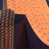 Sanskriti Vintage Sarees Orange/Blue 100%Pure Silk Printed Sari 5yd Craft Fabric