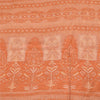 Sanskriti Vintage Sarees Indian Orange Pure Silk Printed Sari 5yd Craft Fabric