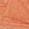 Sanskriti Vintage Sarees Indian Orange Pure Silk Printed Sari 5yd Craft Fabric