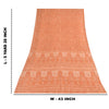 Sanskriti Vintage Sarees Indian Orange Pure Silk Printed Sari 5yd Craft Fabric