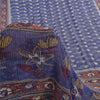 Sanskriti Vintage Sarees Blue Indian Pure Georgette Print Sari 5yd Craft Fabric